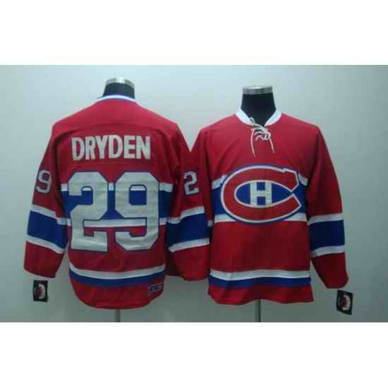 Canadiens #29 Ken Dryden Stitched Red CH CCM Throwback NHL Jersey
